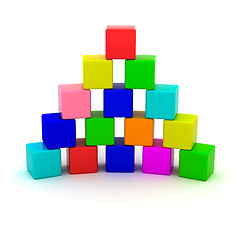 Image showing Pyramid from cubes