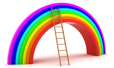 Image showing Rainbow and ladder