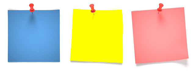 Image showing Empty multicolored notes