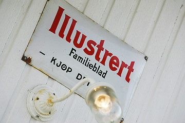 Image showing Old Norwegian Magazine Sign