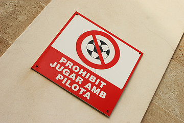 Image showing Football Prohibited