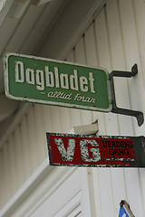 Image showing Vintage Newspaper Sign