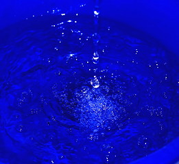 Image showing water droplets on a blue background