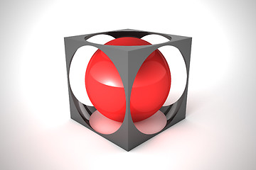 Image showing Red sphere in the frame