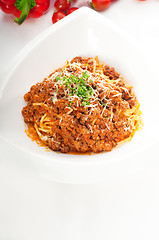 Image showing spaghetti pasta with bolognese sauce