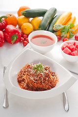 Image showing spaghetti pasta with bolognese sauce