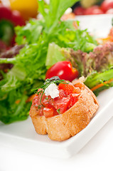 Image showing original Italian fresh bruschetta 