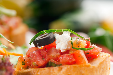 Image showing original Italian fresh bruschetta 