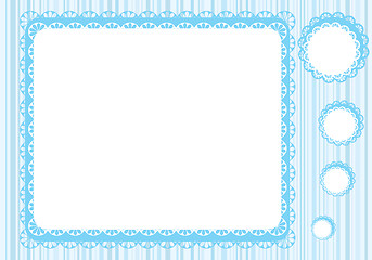 Image showing Graphic lace frame in blue tones