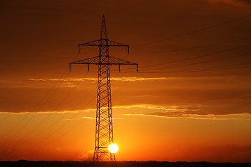 Image showing view of cables on pylon