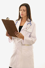 Image showing Female Doctor with Clipboard
