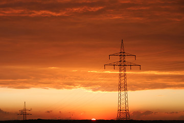 Image showing view of cables on pylon