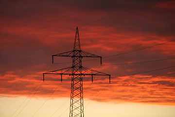 Image showing view of cables on pylon