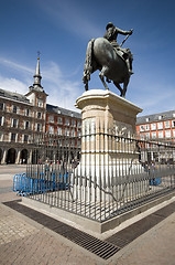 Image showing statue Plaza Mayor Madrid Spain King Philips III