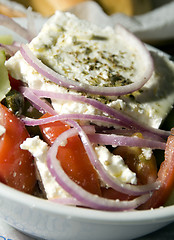 Image showing Greek salad with feta cheese photographed in Greece