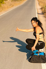 Image showing Sexy hitchhiker