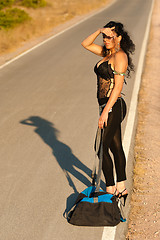 Image showing Sexy hitchhiker