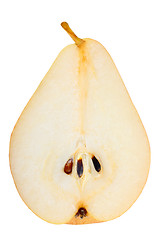 Image showing One a red-yellow slices of pear