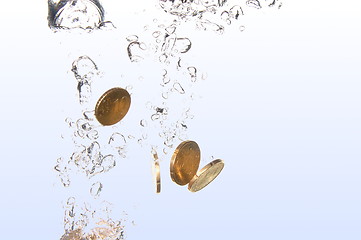 Image showing coins in water