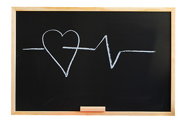 Image showing blackboard and heart