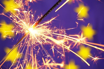 Image showing eu flag and sparkler