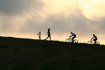 Image showing Mountain bikers