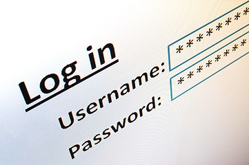 Image showing login on a website in the internet