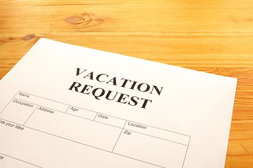 Image showing vacation request