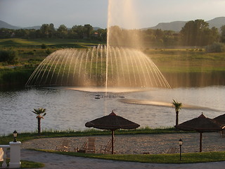 Image showing Sunset at lake