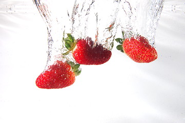 Image showing strawberry splash