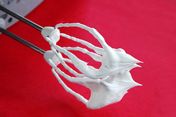 Image showing Mixer whisks with cream