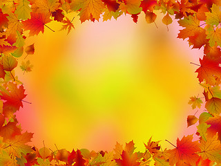 Image showing Autumn leaves border for your text. EPS 8