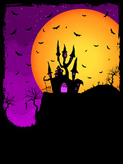 Image showing Haunted House on a Graveyard hill. EPS 8