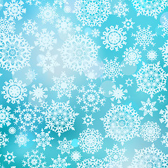 Image showing Blue pattern with snowflakes. EPS 8