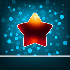 Image showing Red star on blue abstract Happy New Year. EPS 8