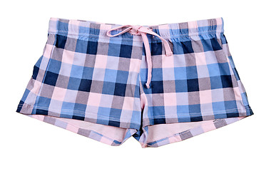 Image showing plaid shorts blue