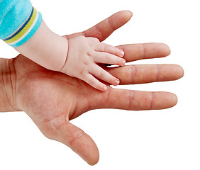 Image showing hand man and baby