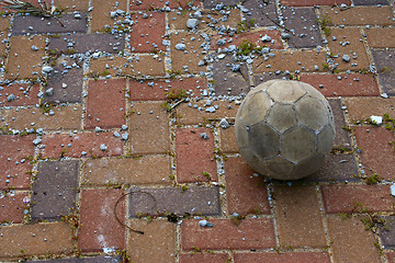 Image showing Old soccer ball