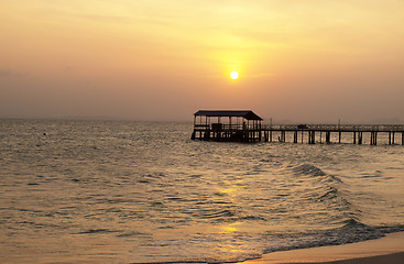 Image showing Beautiful sunset on the beach