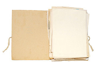 Image showing Old folder with papers