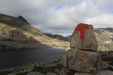 Image showing By the lake Søre Hjelmevatnet.