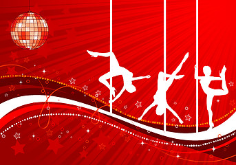 Image showing Vector silhouettes dancing women