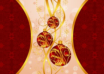 Image showing Christmas background with set balls