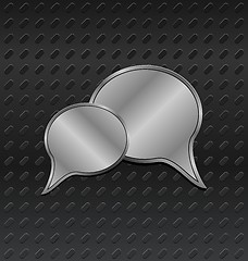 Image showing shiny metallic speech bubbles on aluminum backgrounds