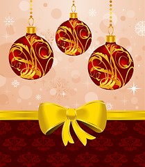 Image showing Christmas card or background with set balls