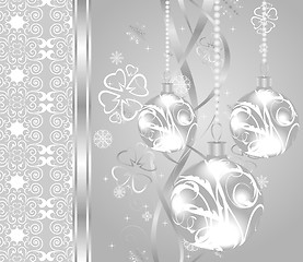 Image showing elegant christmas background with baubles