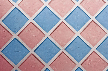 Image showing Painted wall, diamond pattern.