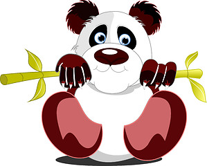 Image showing Little sitting panda. Vector illustration