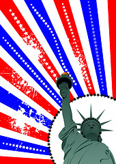 Image showing Cover for brochure with USA image, American flag and  freedom mo