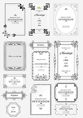 Image showing Set of ornate vector frames and ornaments with sample text. Perf